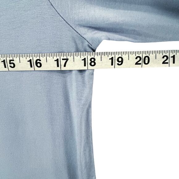 Eileen Fisher Top Womens S Blue Tencel Jersey Boat Neck LongTunic Shirt - Picture 6 of 14